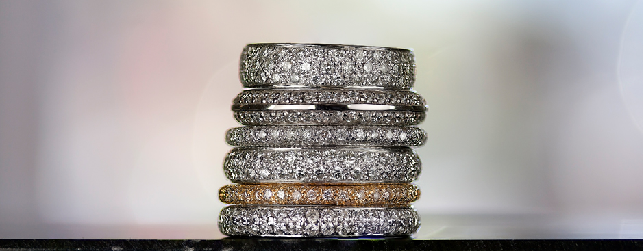 Stack of Eternity Bands