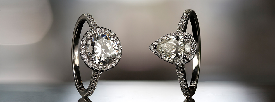 Round Shape and Pear Shape Engagement Rings